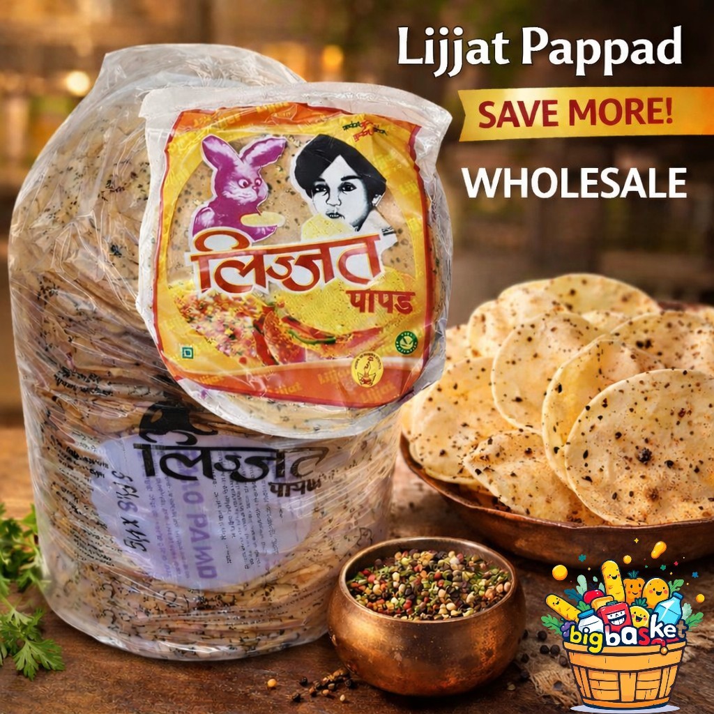 Lijjat Papad ปาปาดัม ขนมแผ่นกรอบ ทำจากถั่วแขก ข้าวเกรียบอินเดีย
