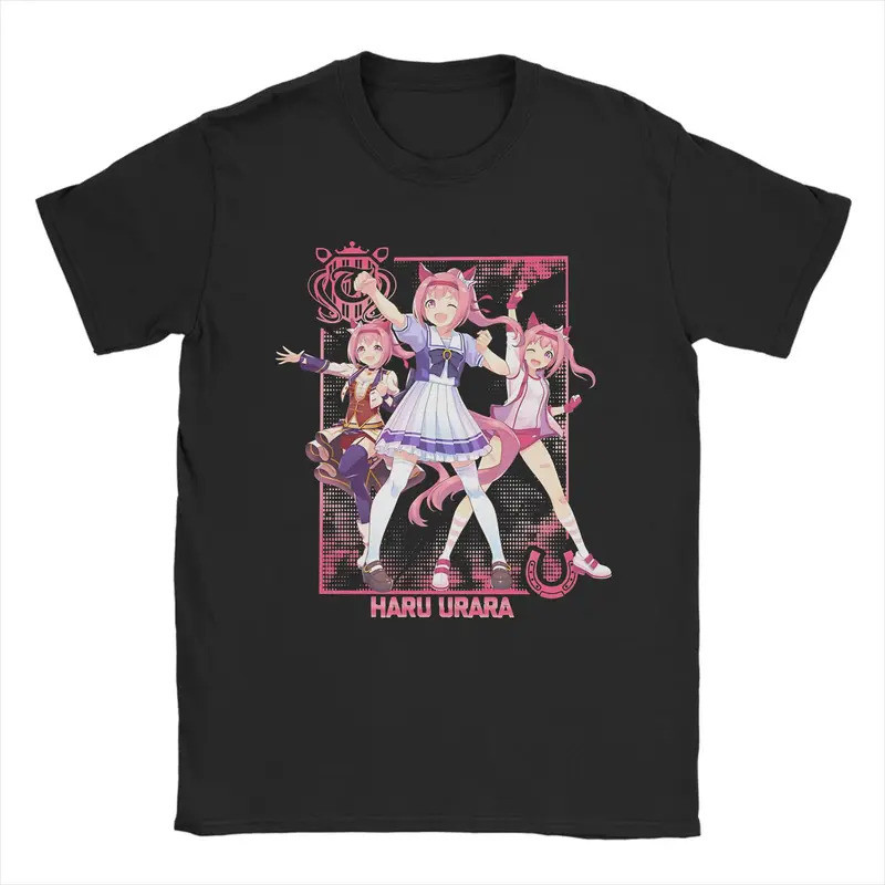 เสื้อยืดวินเทจ Haru Urara Uma Musume สำหรับผู้ชาย คอกลม แขนสั้น ผ้าฝ้าย