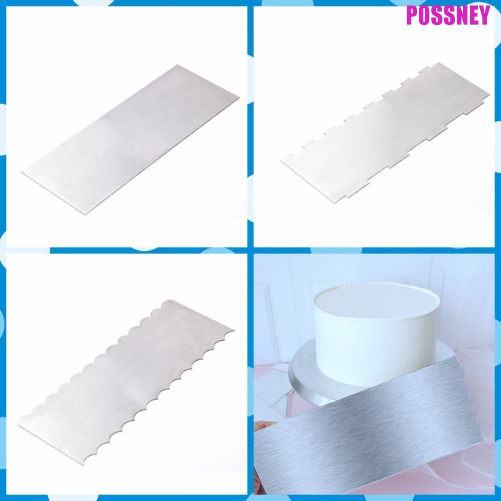 POSSNEY สแตนเลสมีดโกนเค้ก,เลื่อยฟันขอบสองด้านตกแต่งหวีคอนทัวร์,มัลติฟังก์ชั่ Smoother Triming DIY