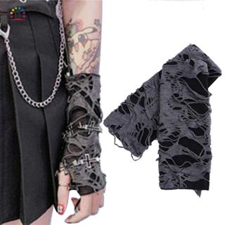 WILLIS Punk Gothic ถุงมือ Mitten ดีไซน์ Hollow Out ลาย.Black…