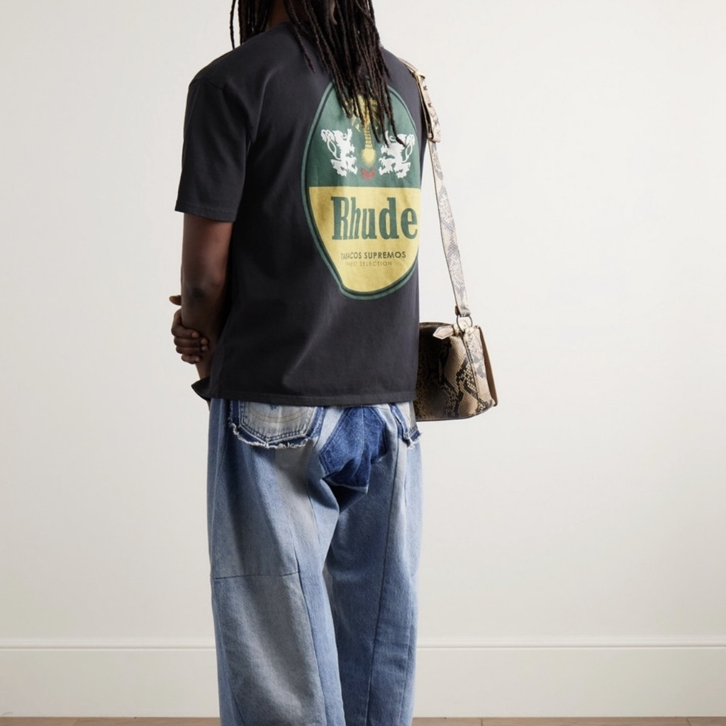 RHUDE TABACO TEE crew neck cotton Relax fit