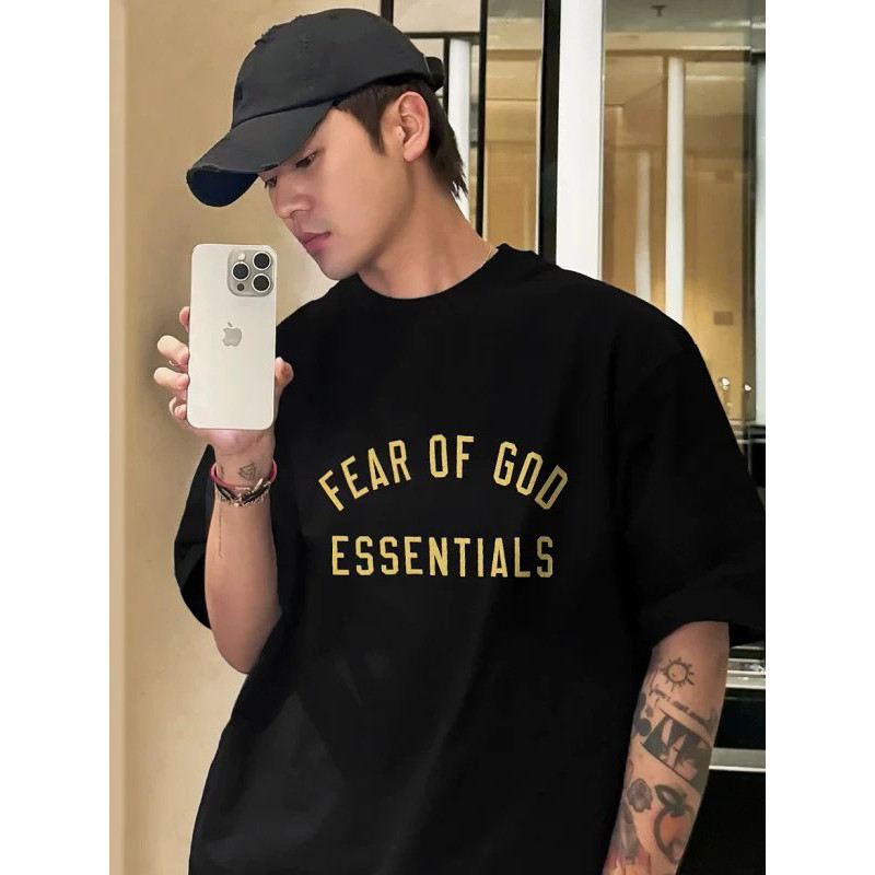 9IY6 FOG CRAZY ESSENTIALS American-style summer pure cotton loose-fit men's couple's short-sleeve sh