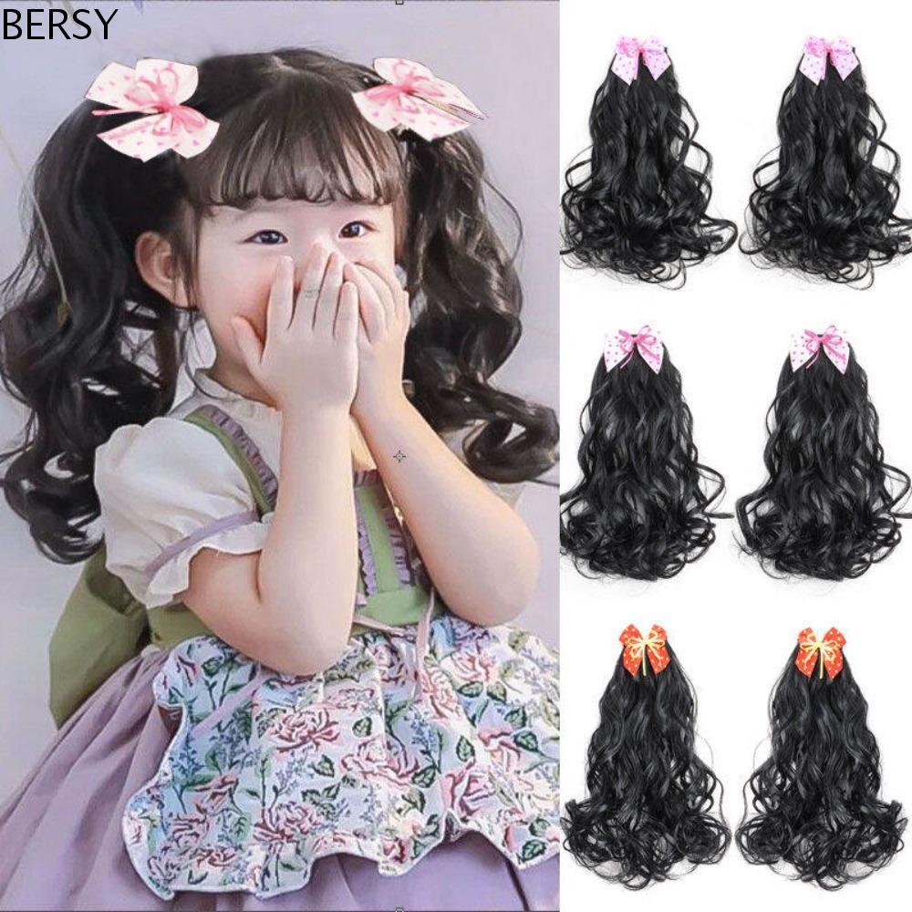 BESY หางม้าวิกผมและคลิปผม 2 ชิ้น สังเคราะห์ นุ่ม สำหรับตกแต่งทรงผมเด็กและสาว