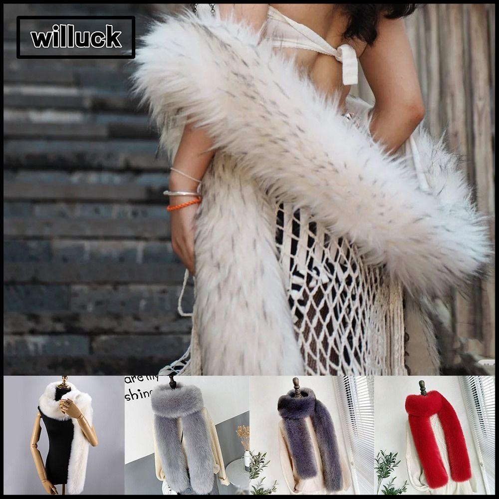 WILLUCK ผ้าคลุมไหล่ ขนาด 180 ซม., ปลอมขนสัตว์ฟลุฟฟี่ อบอุ่น เหมาะสำหรับผู้หญิงและผู้ชาย