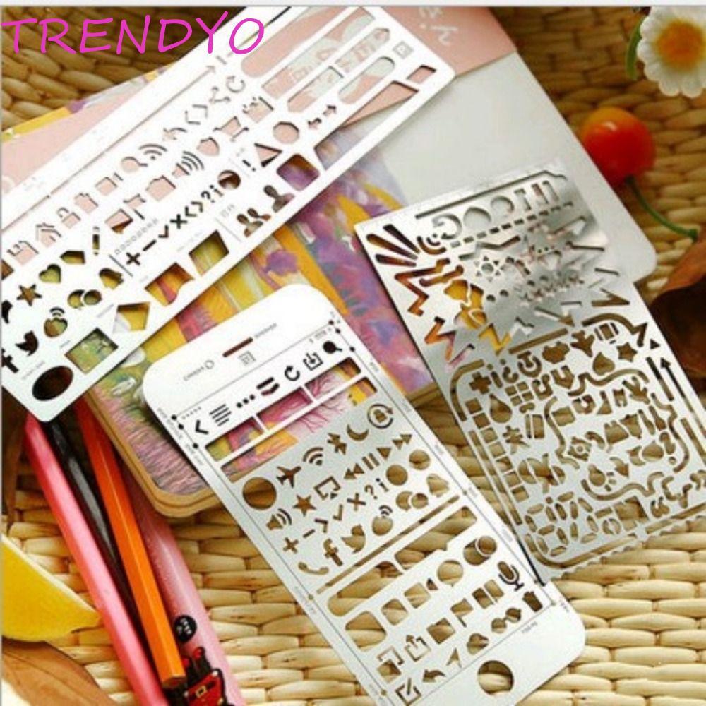 TRENDYO Hollowed Out Ruler, Smooth Surface School Projects Template Ruler, Multifunctional Vintage C