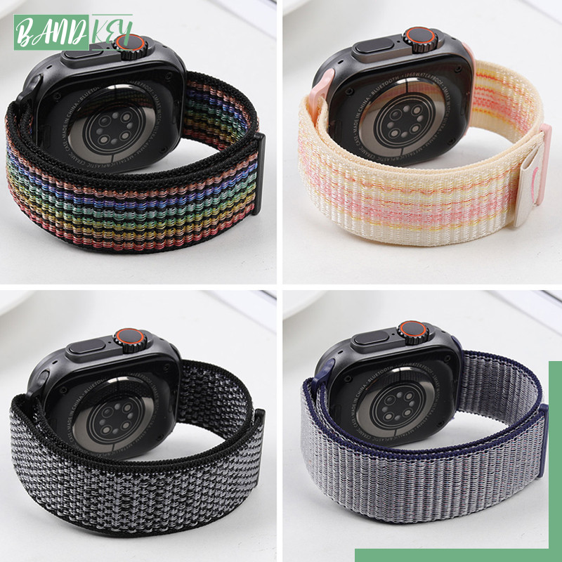 สายไนล่อนอ่อน แบนด์ปรับได้ for Smartwatch iWatch Ultra SE 3 2 Series 11 10 9 8 7 6 5 4 3 49มม. 46 45 42มม.41มม.38มม