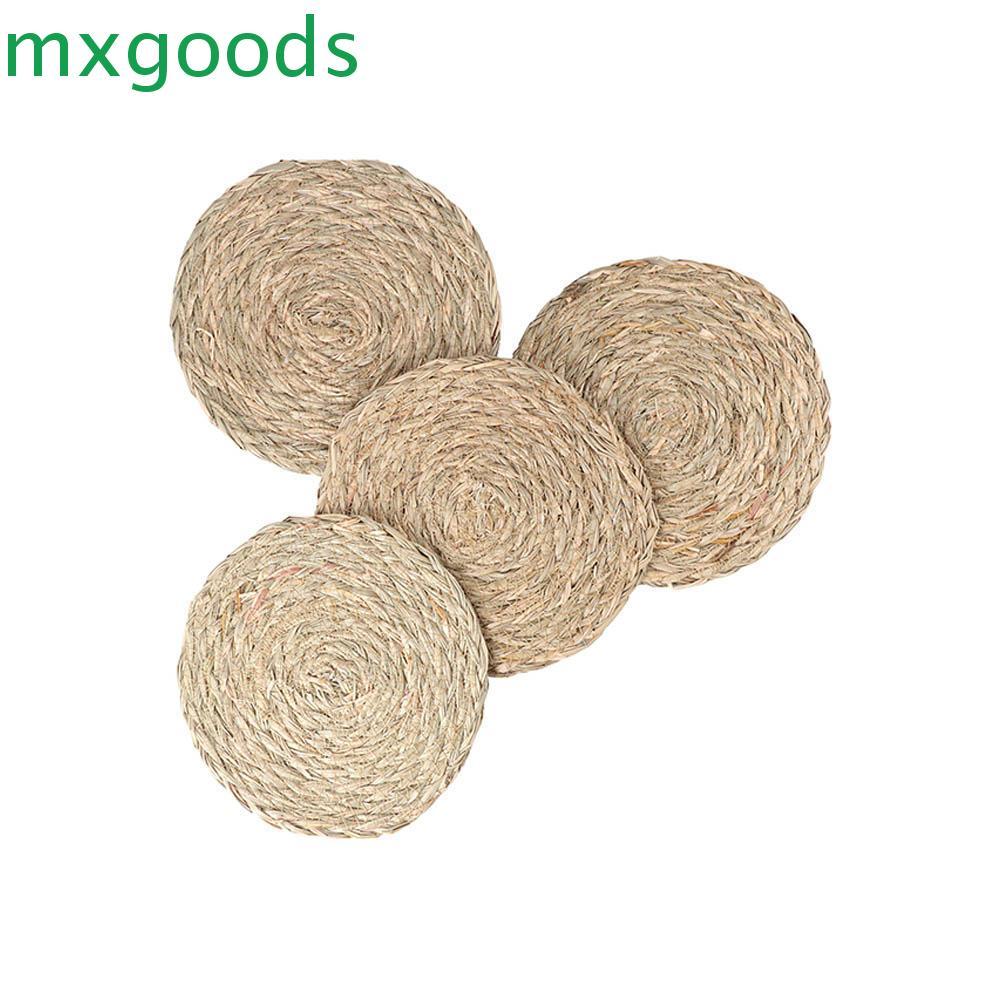 MXGOODS Coaster Home Corn Hull Handmade N1N แผ่นรองโต๊ะสานทรงกลม