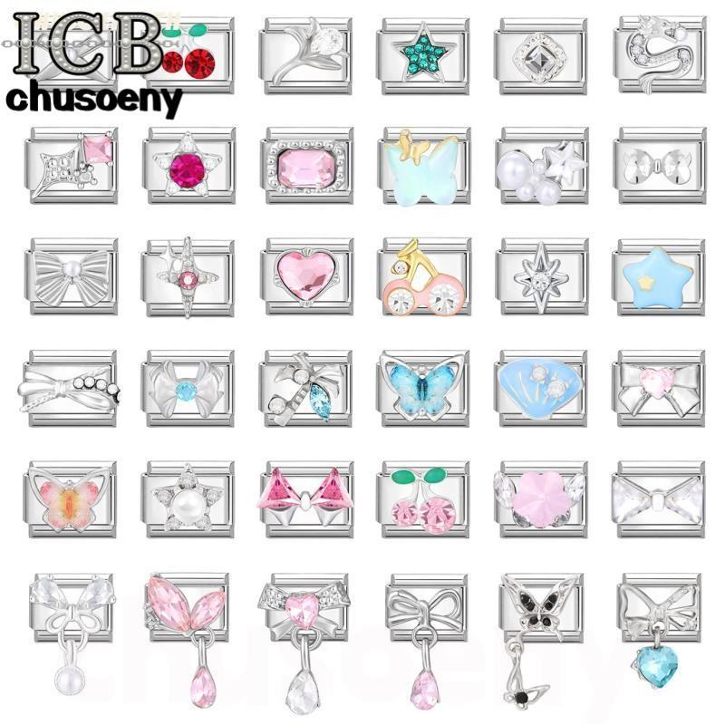 💎แพทช์เงินอิตาลีลิงค์พอดี9มิลลิเมตรสร้อยข้อมือทํา ทําเอง รักผีเสื้อดอกไม้เสน่ห์สร้อยข้อมือลิงค์อุปกรณ์ย้อนยุคโมดูลสร้อยข้อ