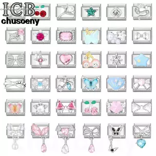 💎แพทช์เงินอิตาลีลิงค์พอดี9มิลลิเมตรสร้อยข้อมือทํา ทําเอง รักผีเสื้อดอกไม้เสน่ห์สร้อยข้อมือลิงค์อุปกรณ์ย้อนยุคโมดูลสร้อยข้อ