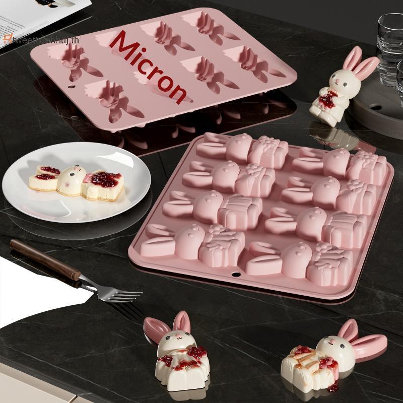 Tw Easter Bunny Design ซิลิโคนช็อกโกแลตแม่พิมพ์เค้ก Moulds Surprise 3D กระต่ายซิลิโคน Bakeware สําหร