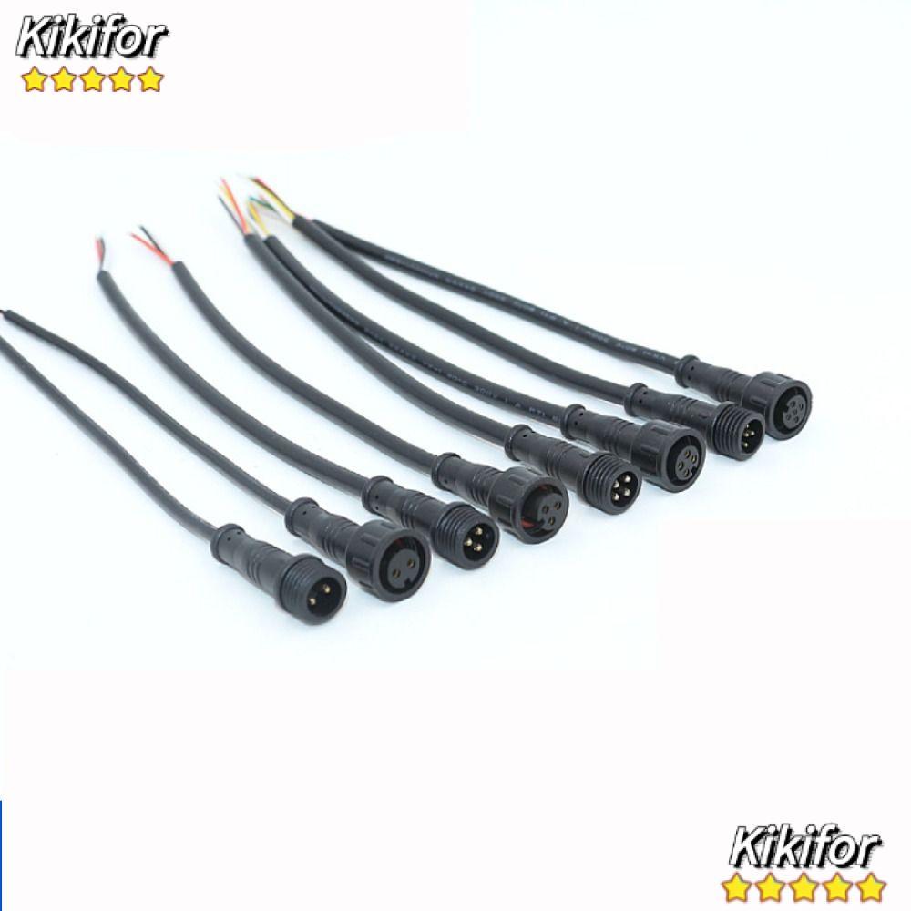 KIKIFOR ชายหญิง LED Connector, 20 ซม.IP67 2Pin 3Pin 4Pin แจ็ค,สายสีดํา 2Pin 3Pin 4Pin สายไฟกันน้ํา L