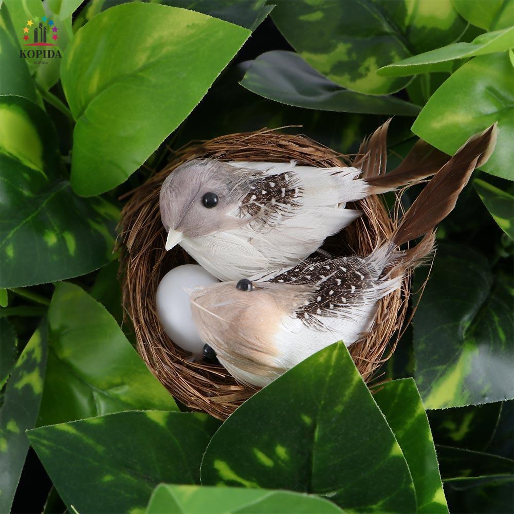 WILLIS Birds Egg 1/2Set Garden Car Feathered สนามหญ้าสมจริง Bird Nest