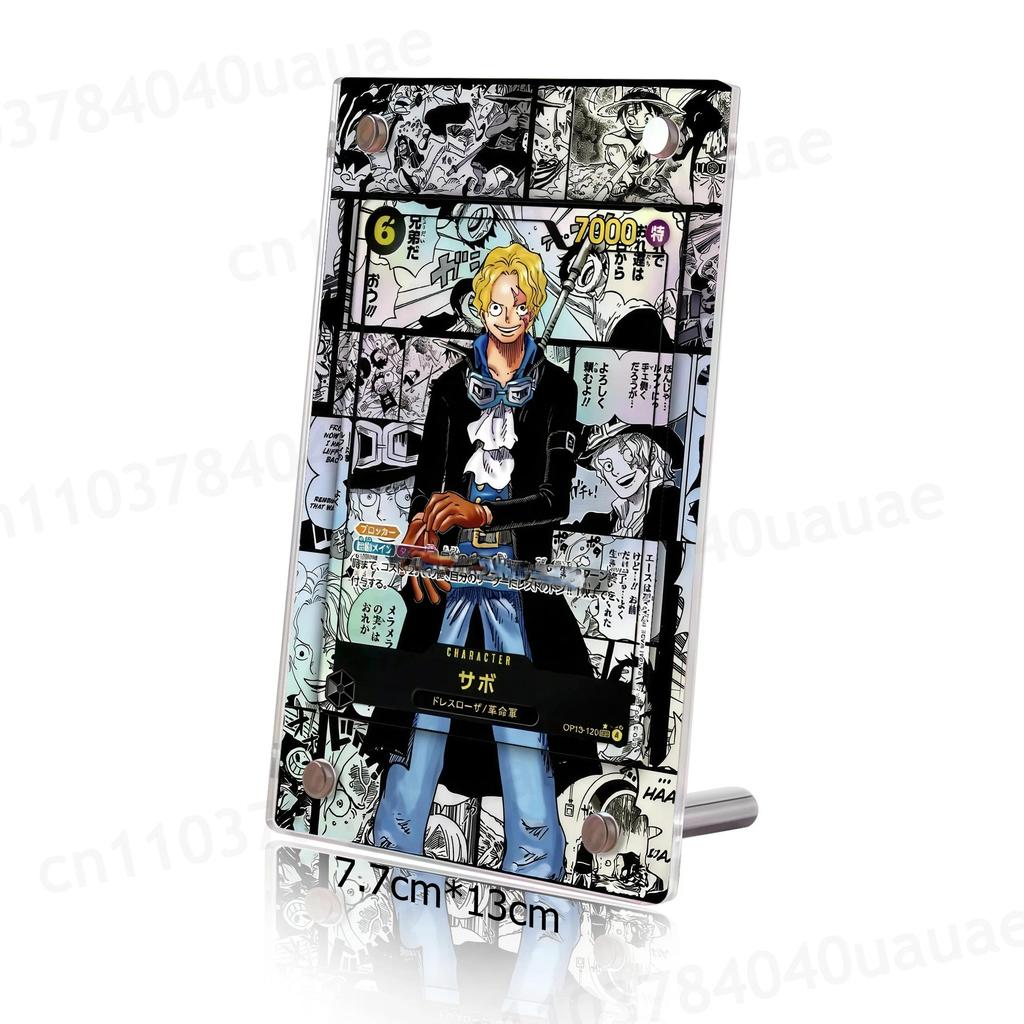 One Piece Ptcg คอลเลกชันการ์ด Sabo Op13 การ์ดอิฐกรอบรูปการ์ดอิฐกรอบอะคริลิคชั้นวางจอแสดงผลเดสก์ท็อปตกแต่ง