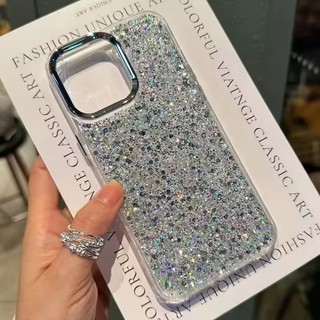 Glitter โลหะผีเสื้อขาตั้งเลื่อมชุบสําหรับ for IPhone 17 16 15 14 Pro Max 13 12 11 Gradient Glitter ป้องกันกันกระแทกปกหลัง