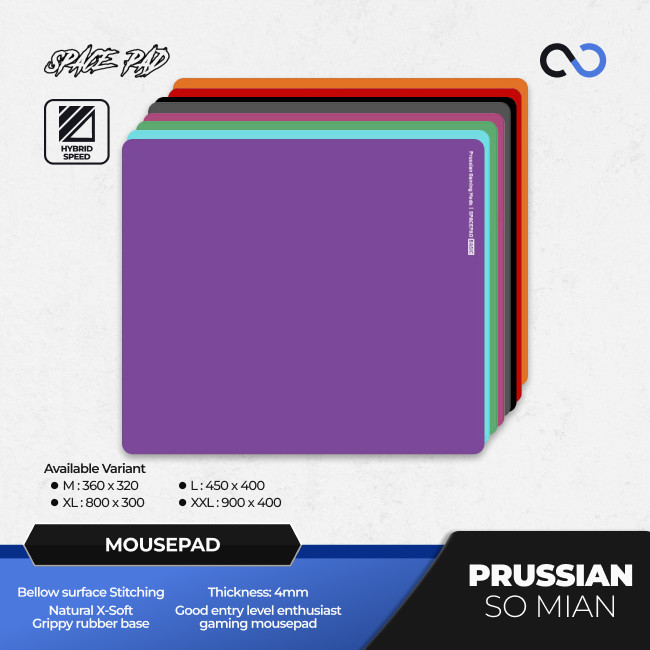 Spacepad Prussian So Mian Rubber Base Gaming Mousepad (Hybrid-Speed)