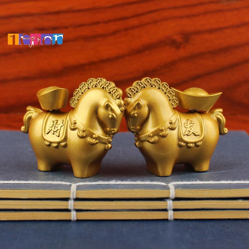 [Lemon] Luy Charm เครื่องประดับรูป Ingot, ตกแต่งเดสก์ท็อป, รูปปั้นม้า, ประติมากรรมสัตว์, เหมาะสําหรั