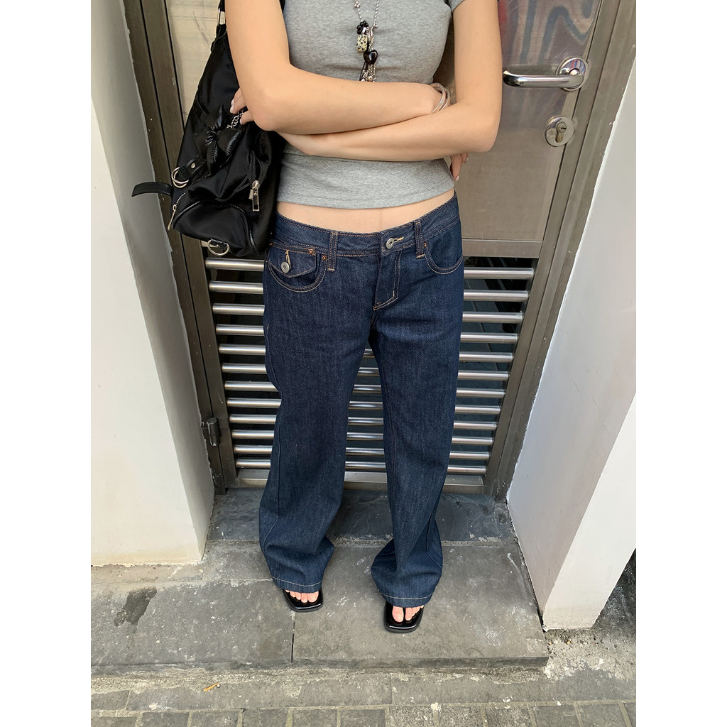 [hour]设计感个口袋牛仔裤女 春季丹宁休闲微喇裤女hc[hour] Design Sense Pocket Jeansshiyuttww210th20260301