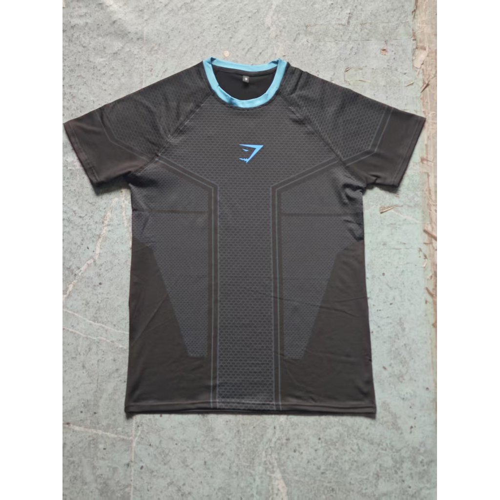 เสื้อยืดGYMSHARK Onyx1 แขนสั้น สำหรับวิ่งและการใส่ลำลอง ระบายอากาศได้ดี