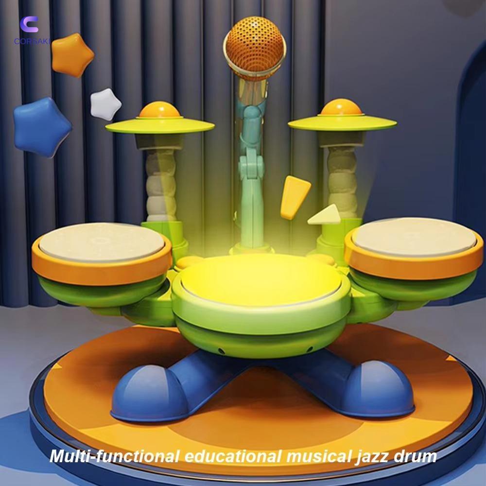 CORSAKI Drum Set Toys, Plastic Multifunctional Montessori Toys, Piano Drum Xylophone Drum Set Baby