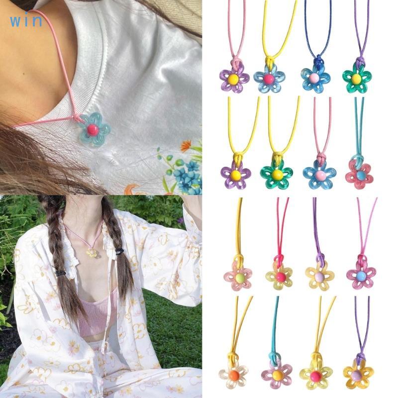 สร้อยคอมัณฑลดอกไม้ว่าง.Acrylic และสายPU พร้อมสร้อยคอกิโมโนสำหรับแฟชันดอร์แพมป์