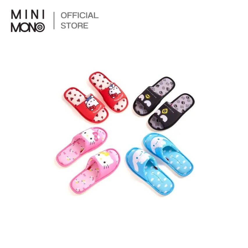 Mini Mono x Sanrio รองเท้าในบ้าน ยูนิเซ็กส์ ดีไซน์น่ารัก ใส่นุ่ม เดินคล่อง น้ำหนักเบา พื้นกันลื่น