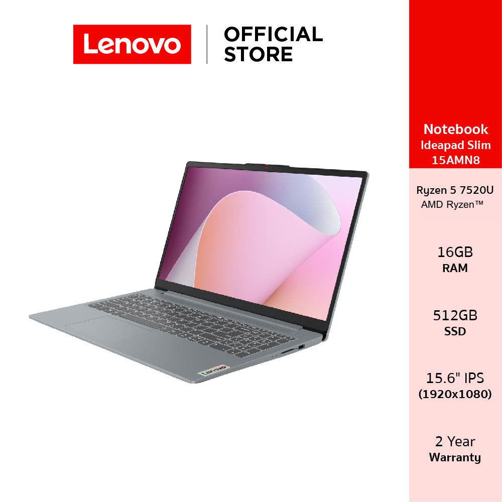 Lenovo Ideapad Slim 3 15AMN8(82XQ00T4TA)Notebook Ryzen 5 7520U 16GB SSD 512GB 15.6" IPS