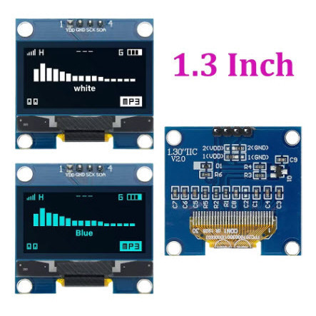 White 1.3 inch OLED LCD display module 12864 (I2C interface module) SH1106
