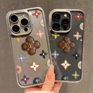 สําหรับiphone 17 Pro Max แบรนด์แฟชั่น LV 16 15 14 13 12 11 Pro Max 8 7 Plus X XR Xs Maxนุ่มหรูหราElectroplatedกรอบโปร่งใสเคสโทรศัพท์