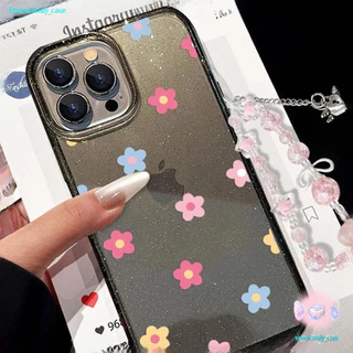 CODที่ไทย เคสสำหรับไอโฟน15 ลายดอกไม้งดงาม เคสมือถือใสนิ่มกลิตเตอร์วาว For IPhone16 15 13 14 11 12Pro Max 6/7/8Plus XR XS
