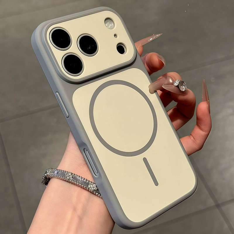 หรูหราแม่เหล็ก 2-in-1 Matte เคสโทรศัพท์สําหรับ iPhone 11 12 13 14 15 16 17 Pro Max Plus Candy สองสีกรณีกันชนฝาครอบ – โปรปัง