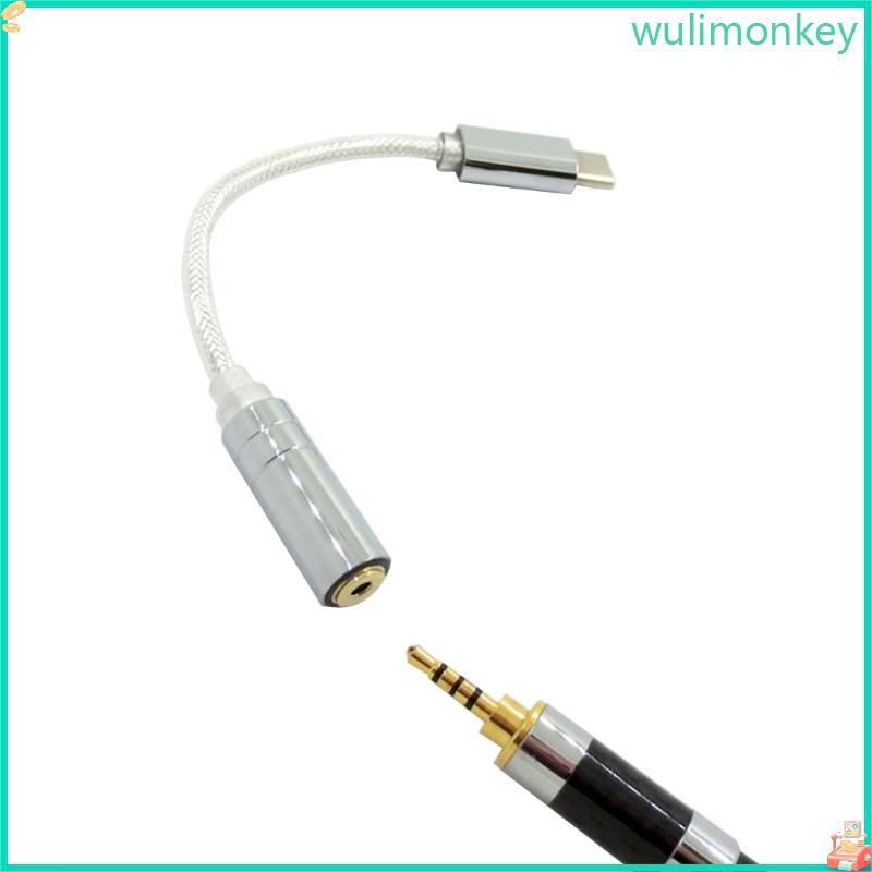WU ทนทานและเชื่อถือได้ Type-C ถึง 3 5 2 5 4 4 มม. เสียงคุณภาพอะแดปเตอร์หญิง