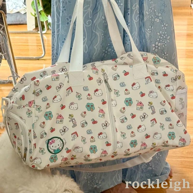 กระเป๋าเดินทางลายแอนิเมะ Hello Kitty ขนาดใหญ่ พร้อมพวงมาลัยสำหรับรถเข็น ปี  2026