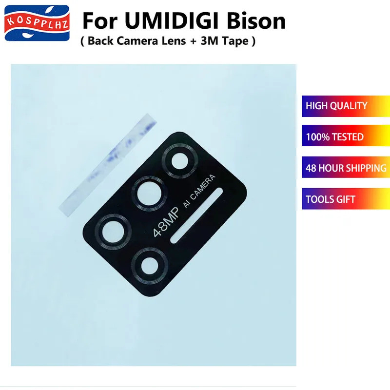 ใหม่สําหรับ UMIDIGI Bison กลับกล้องเลนส์สําหรับ UMIDIGI Bison กล้องกระจกเลนส์ + กาว