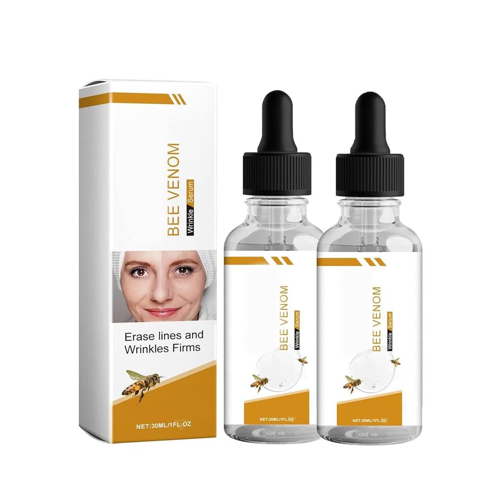 Bee Venom Serum,Bee Venom สําหรับใบหน้าและคอด้วยคอลลาเจน,กําจัดริ้วรอยและกระชับ,Moisturizing Lifting