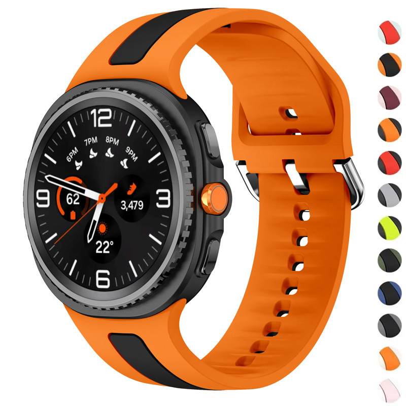 สายซิลิโคนทูโทนเหมาะสําหรับ Samsung Galaxy Watch 8 44 มม.40 มม.8 คลาสสิก 46 มม.Smartwatch สายคล้องคอ