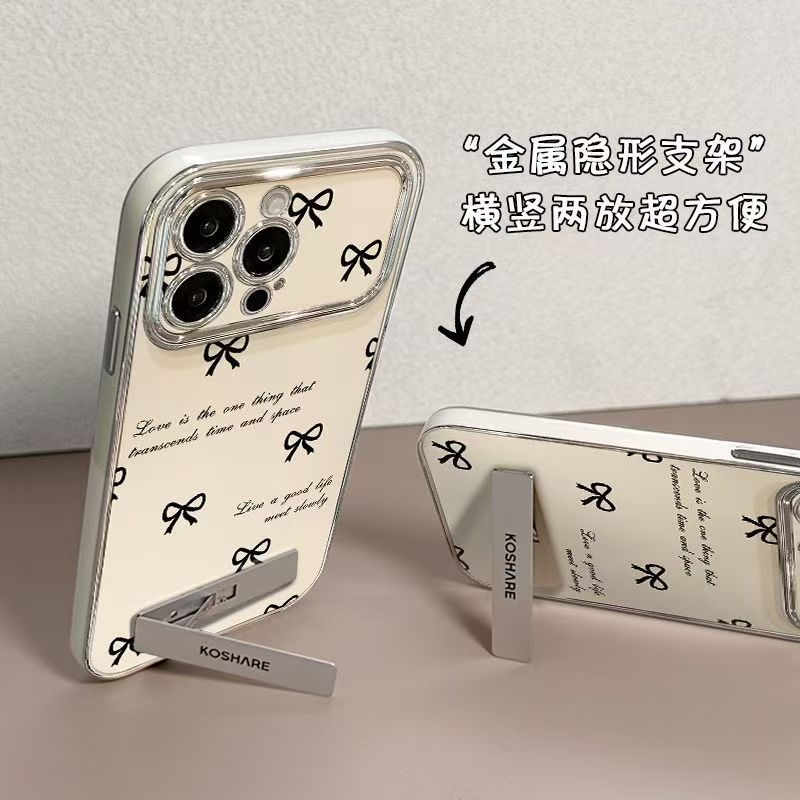 Bowknot Apple iPone17ProMax14 เคสโทรศัพท์ 16 ชุบ 13 Cross-Border 15 Simple 11 Girl X ชุด