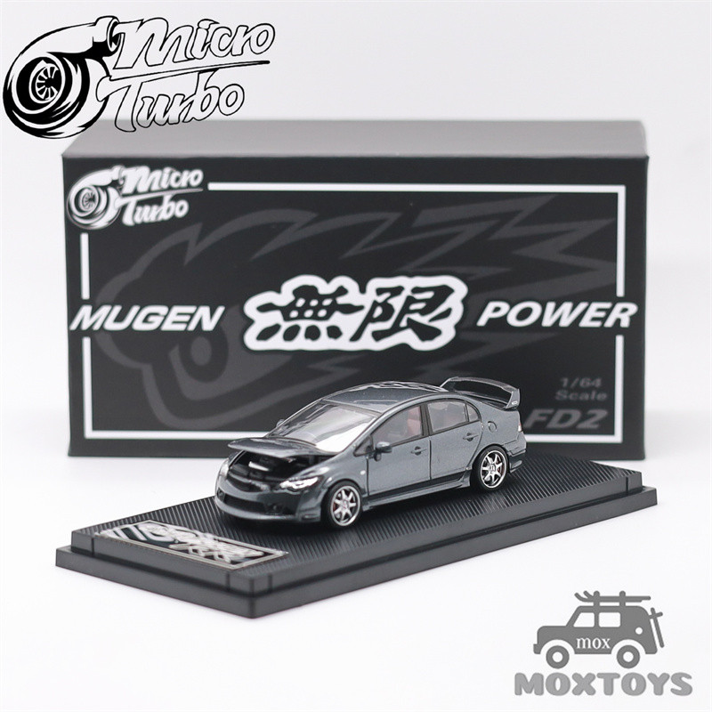Micro Turbo 1:64 Civic FD2 Mugen RR สีเมทัลลิคสีเทา Limied999 รถโมเดลDiecast