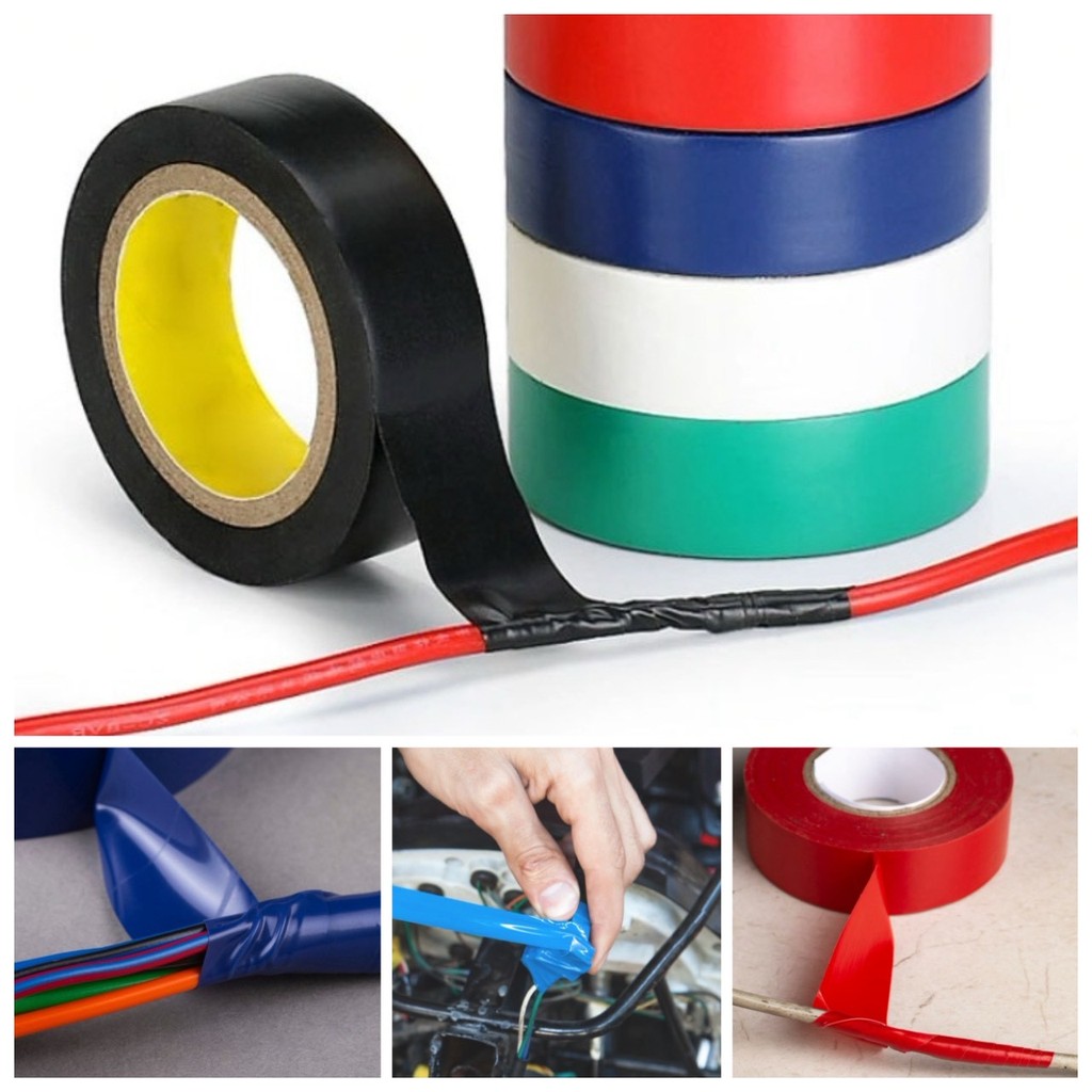 🚀 เทป PVC พันสายไฟ เทปพันสายไฟ กันความร้อน เทปกาว กันน้ำ ยาว 10 เมตร รุ่นอัพเกรดหนา เหนียวแน่น แรงยึดติดสูงกว่าปกติ 🚀