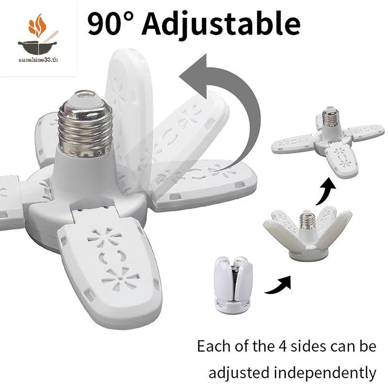 THSUN 1PC E27 หลอดไฟ LED ในร่มหลอดไฟพัดลม Leaf Super Bright ตกแต่งบ้านห้องนั่งเล่นจัดแต่งทรงผมโคมไฟเ