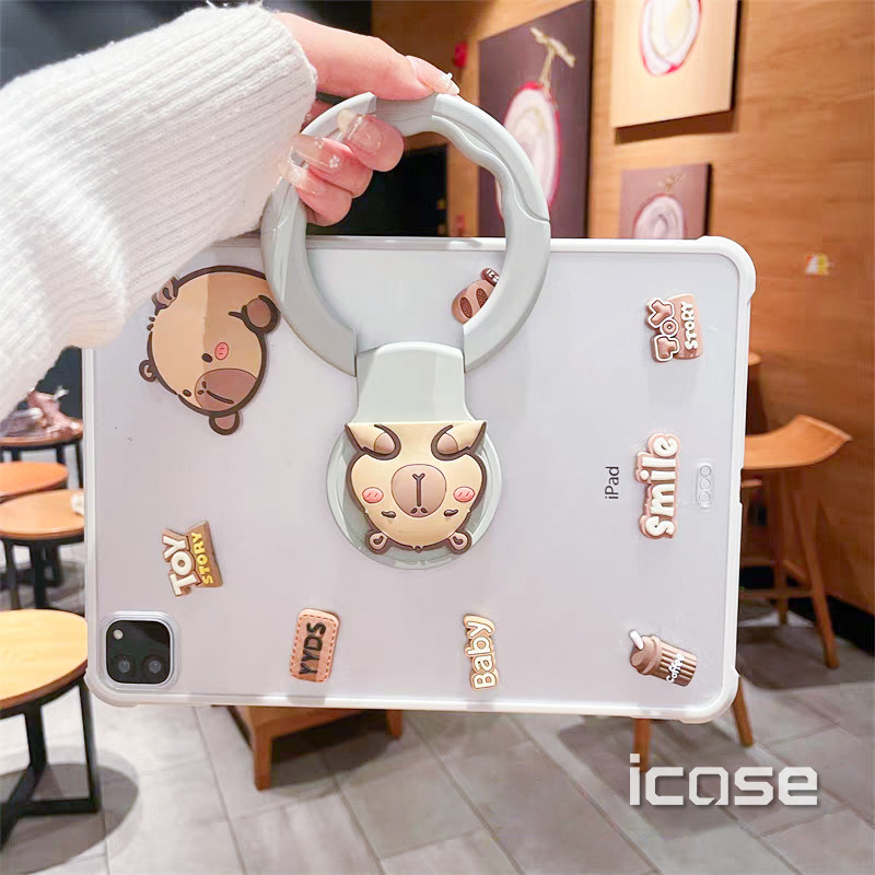 Capybara iPad Frosted Bracket Shell น่ารักเหมาะสําหรับ iPad11 (A16)/iPad Air7 (M3)