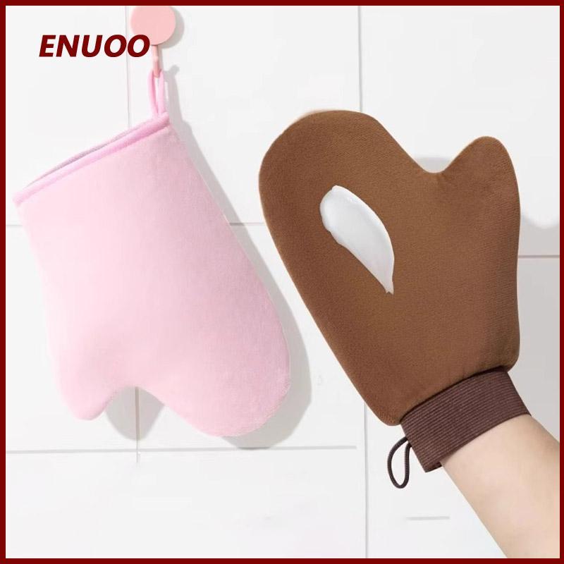 ENUOO Reusable Body Self Tan ถุงมือ Applicator Tanning ถุงมือครีมโลชั่นมูสถุงมือทําความสะอาดร่างกาย Self Tanner ถุงมือนิ้ว ราคา ถูกที่สุด ดีลบีเคเค แกลเลอรีภาพที่ 5