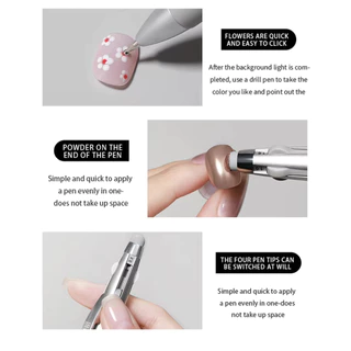 ปากกาดอทเพ้นท์เล็บ 5in1 Dot Pen ไม้ดอท 4หัวในด้ามเดียว วาดลายจุด เพ้นท์เล็บ ติดอะไหล่ มีหัวขัด อุปกรณ์ทำเล็บ ยอดนิยม
