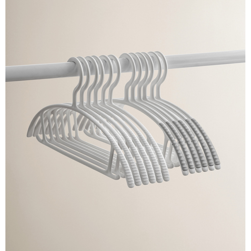 Omocha | ไม้แขวนเสื้อ ไม้แขวนเสื้อทรงโค้ง ถนอมไหล่เสื้อ กันไหล่ยื่น Clothes Hanger (10 ชิ้น/เซท)