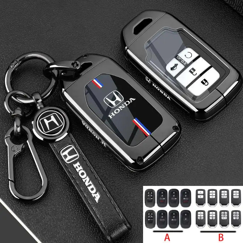 สังกะสีอัลลอยด์สําหรับ Honda Civic City Accord Crv Cr-V Hrv Xr-V Odyssey Brio Jazz 2022 2023 BRV CRV XRV Wrv, รถ Remote Key ผู้ถือ Key Chain