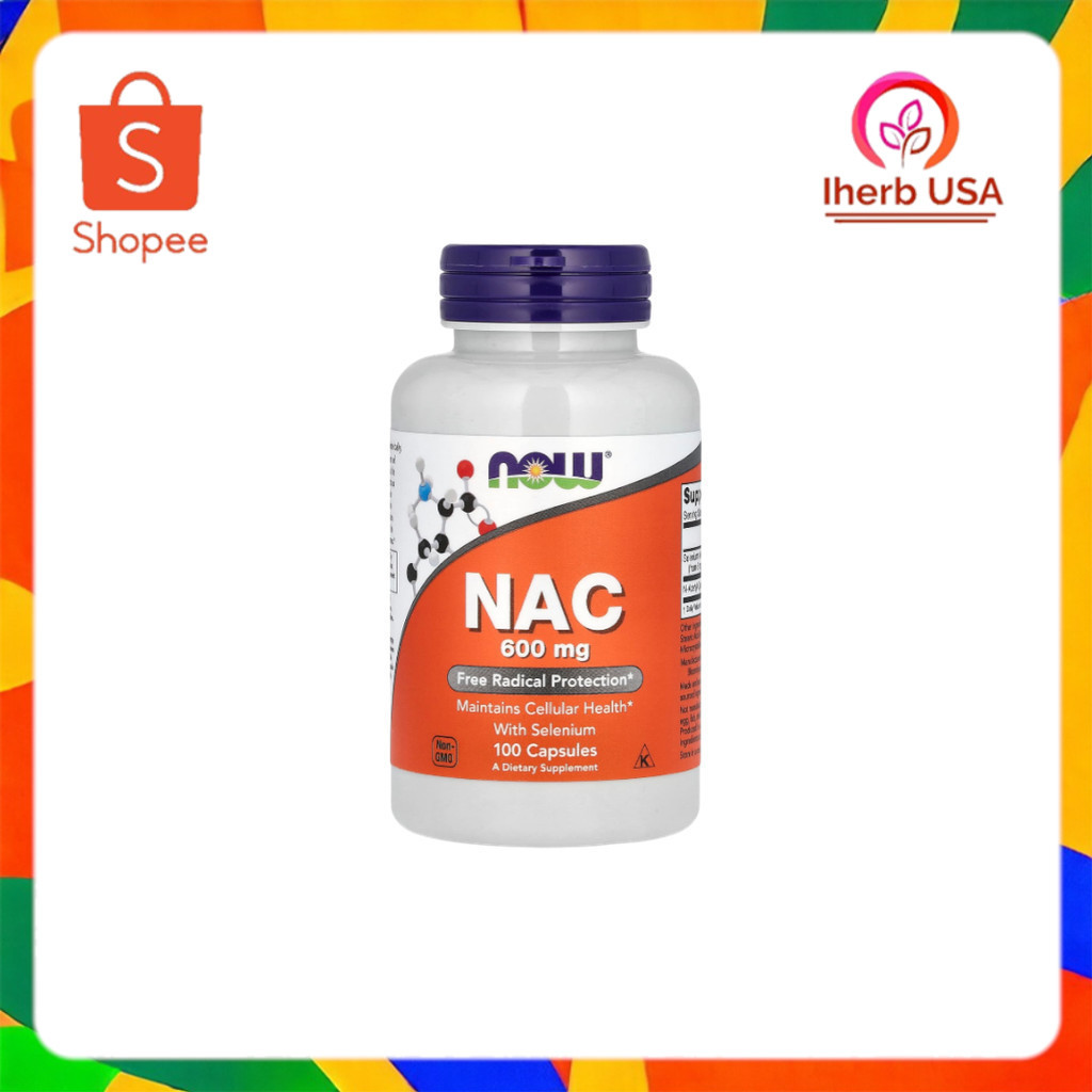 NOW Foods NAC พร้อมซีลีเนียม บรรจุ 100 แคปซูล