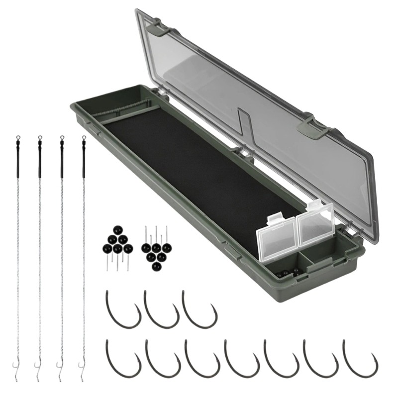 Sup กล่องเก็บอุปกรณ์ตกปลาสำหรับปลาคาร์พ และอุปกรณ์ตกปลา แบบ Stiff Hair Rig Board พร้อมกระเป๋าสตางค์เ