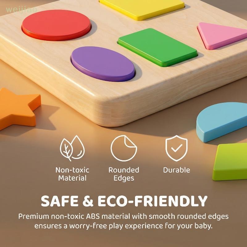 [WEI] Montessori Early Education Geometry Beginner Puzzle Board, Hand-held Board Puzzle Development,