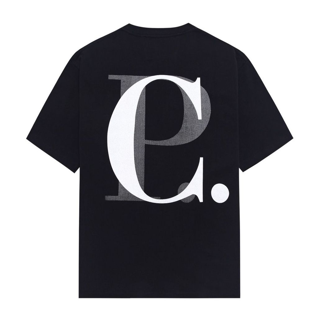 ผู้ชายผู้หญิงสไตล์เดียวกัน Street Wear CP ตัวอักษรโลโก้ขนาดใหญ่พิมพ์เสื้อยืดแขนสั้น All-Match