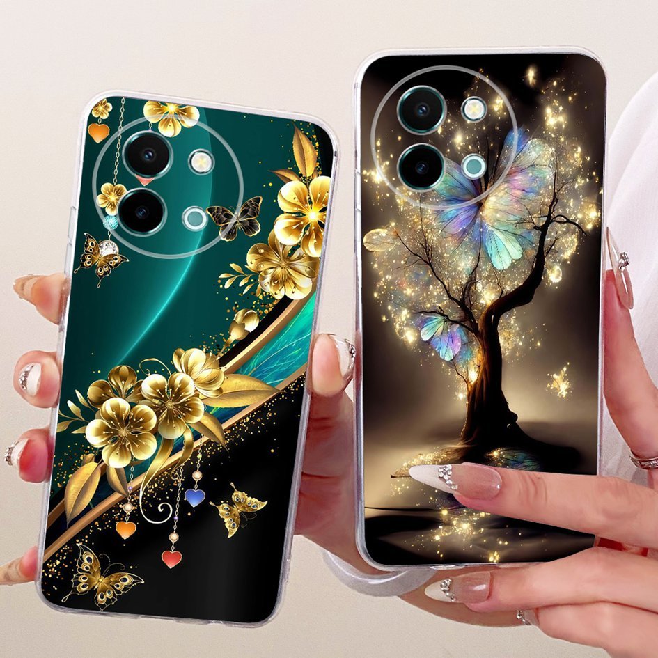 สําหรับVivo Y38 5Gกรณีสไตล์ดอกไม้ทาสีปกป้องเคสโทรศัพท์สําหรับVivo Y58 V2355 Y200i Y200t VivoY38 Vivo