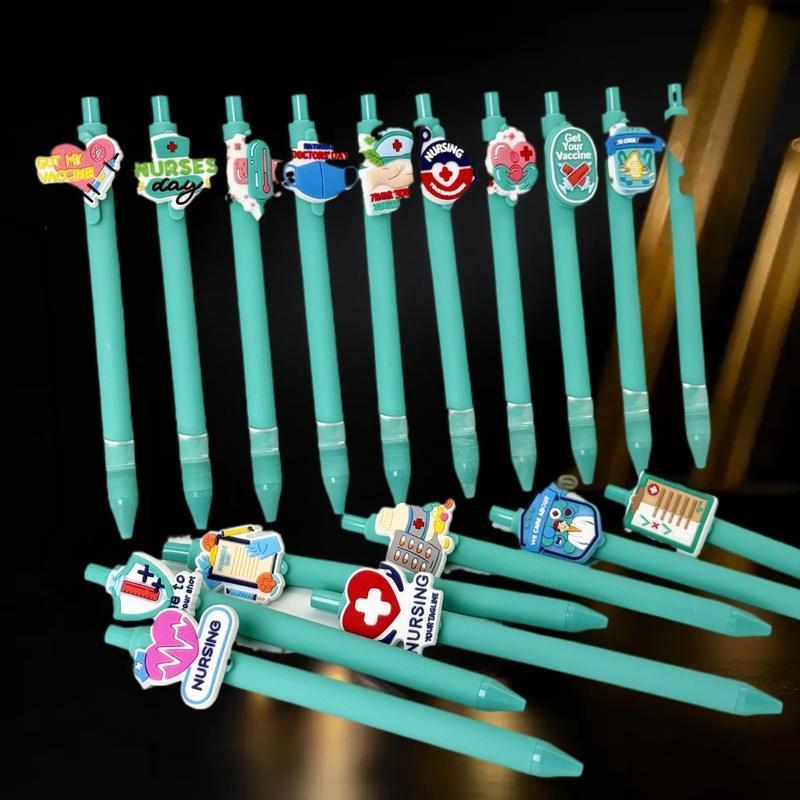 [bet] 6/10 ชิ้นปากกาบันทึกทางการแพทย์พยาบาลหมอเขียนปากกาเจลพยาบาลของขวัญวันนักเรียนหดปากกาลูกลื่น [T